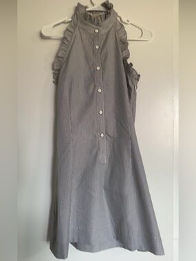 SUNNER Gray Ruffle Halter Dress